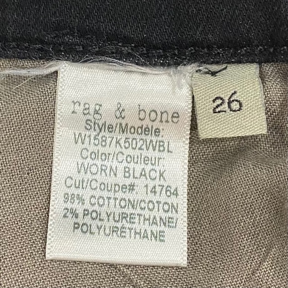 ❌SOLD❌RAG-BONE Highrise Black Skinny 10” Dre Jeans - Picture 6 of 6